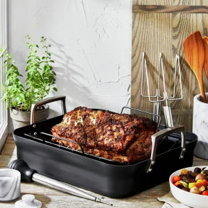 ZWILLING Roasting Pans*Aluminum, Non-Stick, Rectangular, Hard Anodized Roaster Pan Black Matte