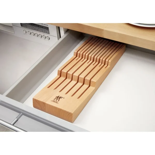 ZWILLING Empty Knife Blocks*Beechwood, In-Drawer Knife Organizer Brown