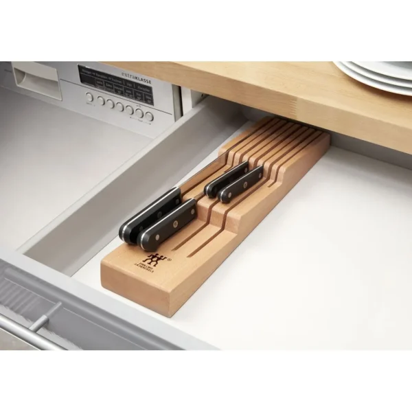 ZWILLING Empty Knife Blocks*Beechwood, In-Drawer Knife Organizer Brown
