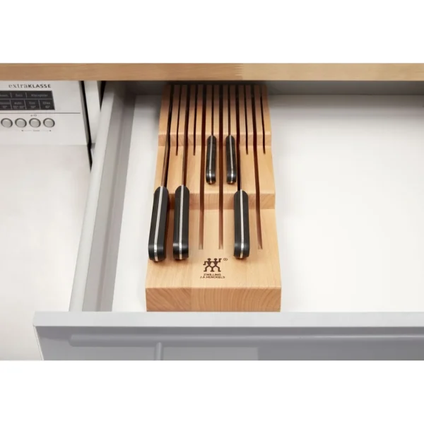 ZWILLING Empty Knife Blocks*Beechwood, In-Drawer Knife Organizer Brown