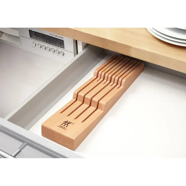 ZWILLING Empty Knife Blocks*Beechwood, In-Drawer Knife Organizer Brown