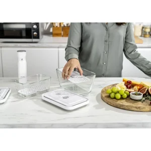 ZWILLING Vacuum Accessories*Drip Tray Set For Glass Containers, Medium/Large / 2-Pc White