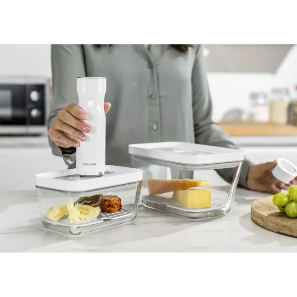 ZWILLING Vacuum Accessories*Drip Tray Set For Glass Containers, Medium/Large / 2-Pc White