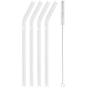 ZWILLING Straws*Glass Straw - Clear - Bent Set Transparent
