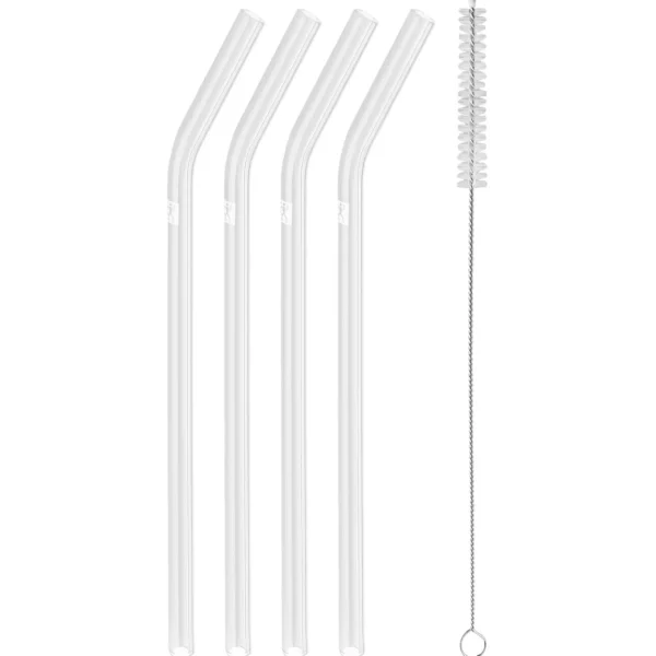 ZWILLING Straws*Glass Straw - Clear - Bent Set Transparent