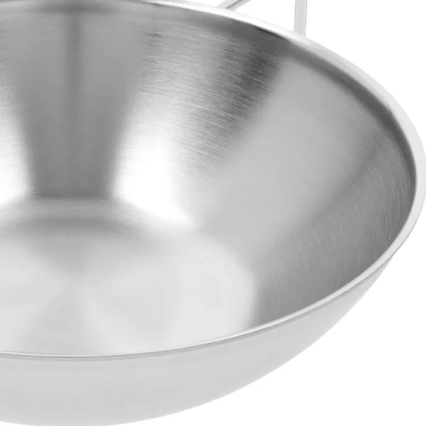 DEMEYERE Woks*12-Inch, 18/10 Stainless Steel, Flat Bottom Wok, Silver
