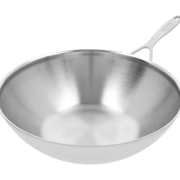 DEMEYERE Woks*12-Inch, 18/10 Stainless Steel, Flat Bottom Wok, Silver