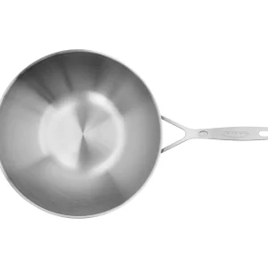 DEMEYERE Woks*12-Inch, 18/10 Stainless Steel, Flat Bottom Wok, Silver