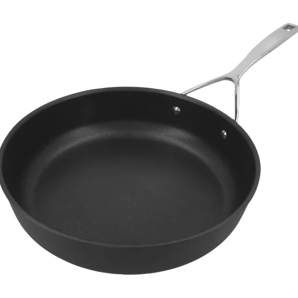 DEMEYERE Skillets*11-Inch, Aluminum, Non-Stick, Deep Fry Pan Silver-Black