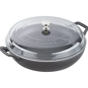STAUB Braisers*12-Inch, Braiser With Glass Lid, Black Matte