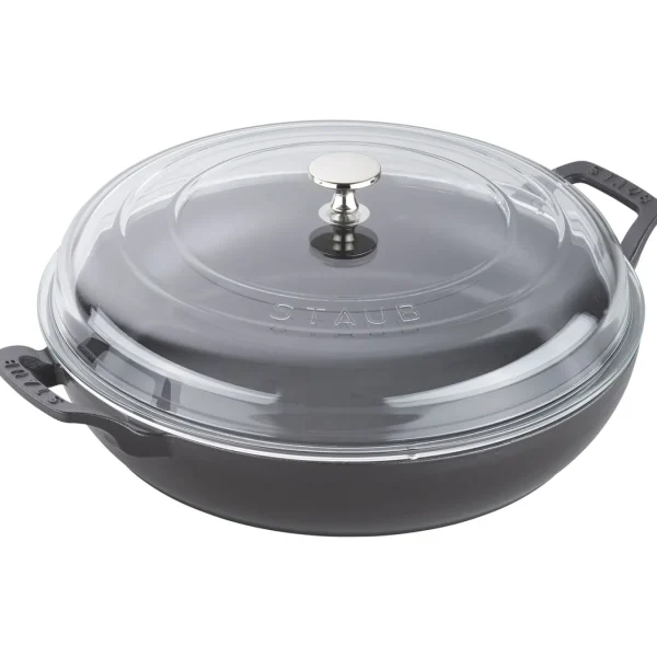STAUB Braisers*12-Inch, Braiser With Glass Lid, Black Matte