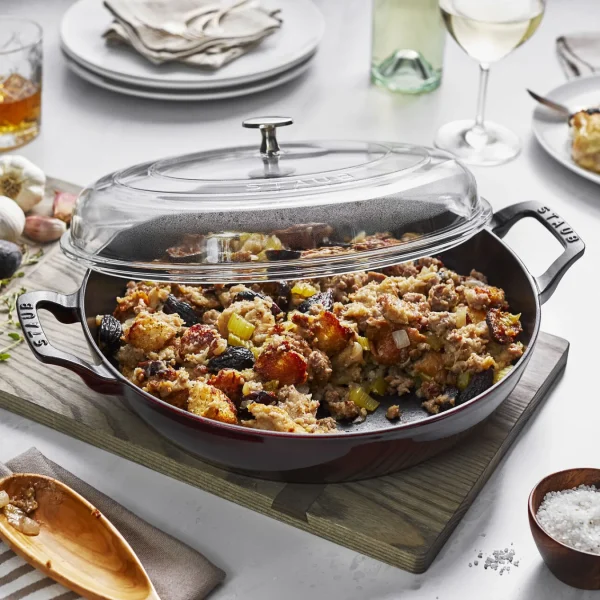 STAUB Braisers*12-Inch, Braiser With Glass Lid, Grenadine
