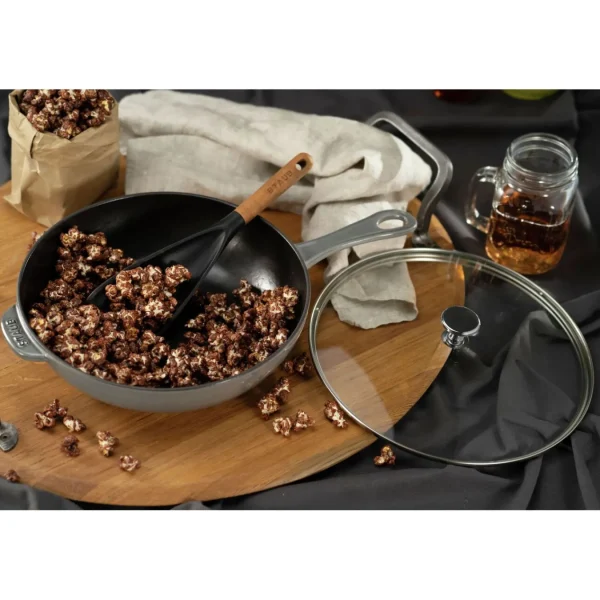 STAUB Skillets*10-Inch, Daily Pan With Glass Lid, Graphite Grey
