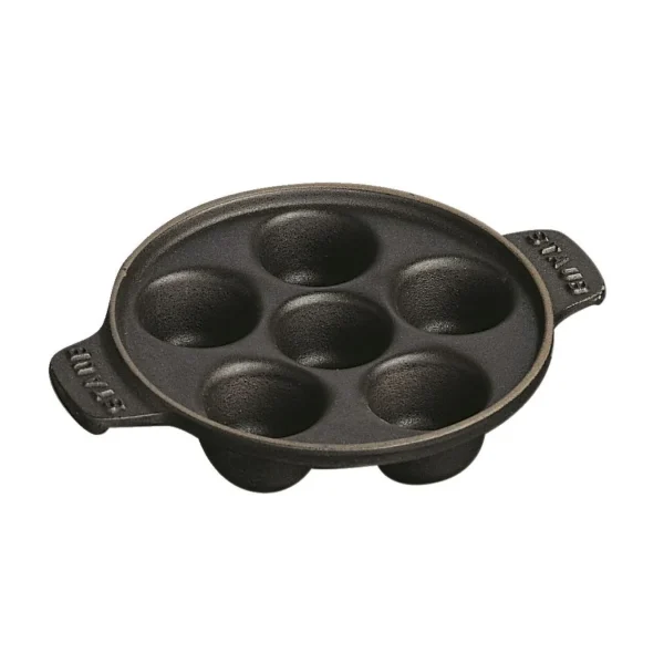 STAUB Roasting Pans*5.5-Inch, Escargot Dish With Six Holes, Black Matte