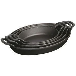 STAUB Baking Dishes*11-Inch, Oval, Baking Dish, Black Matte