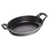 STAUB Baking Dishes*8-Inch, Oval, Gratin Baking Dish, Graphite Grey