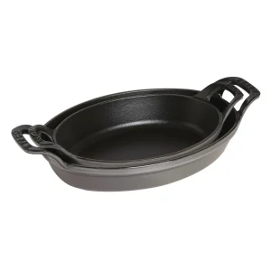 STAUB Baking Dishes*8-Inch, Oval, Gratin Baking Dish, Graphite Grey