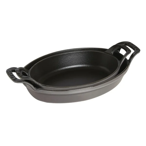STAUB Baking Dishes*8-Inch, Oval, Gratin Baking Dish, Graphite Grey