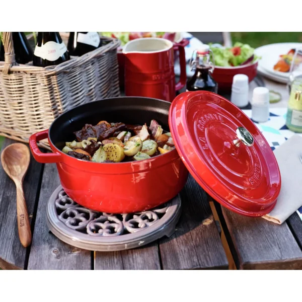 STAUB Trivets*9-Inch, Round, Cast Iron Lilly Trivet, Graphite Grey
