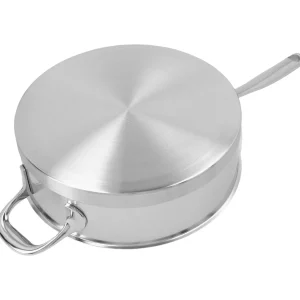 DEMEYERE Saute Pans*9.5-Inch Saute Pan With Helper Handle And Lid, 18/10 Stainless Steel Silver