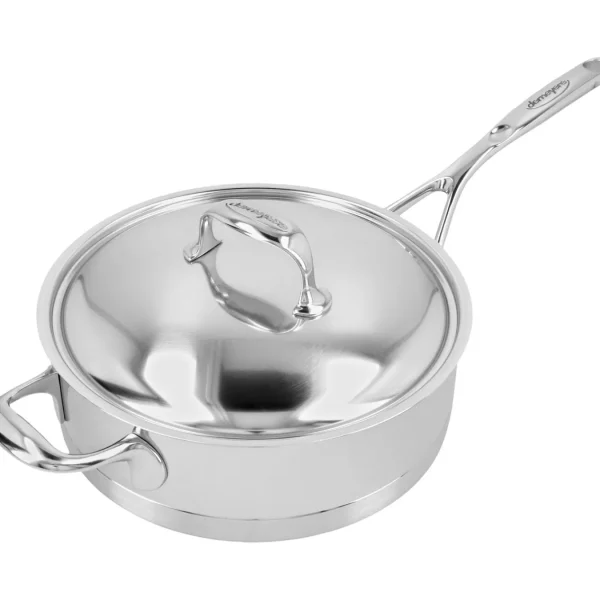 DEMEYERE Saute Pans*9.5-Inch Saute Pan With Helper Handle And Lid, 18/10 Stainless Steel Silver