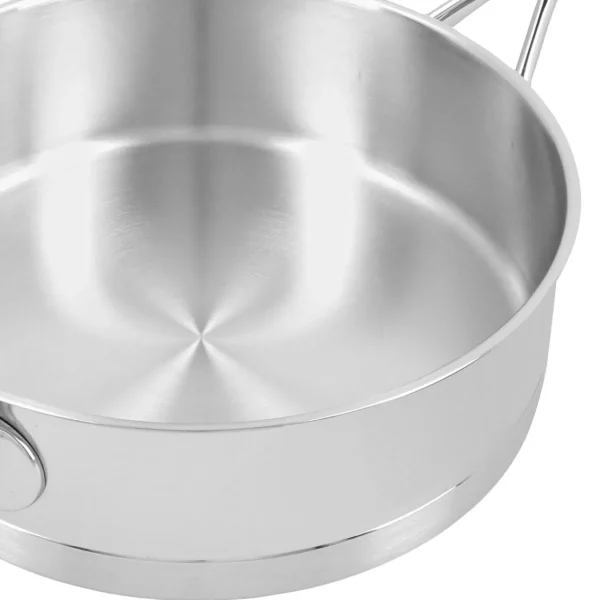DEMEYERE Saute Pans*9.5-Inch Saute Pan With Helper Handle And Lid, 18/10 Stainless Steel Silver