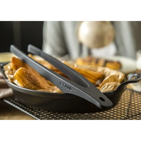 STAUB Kitchen Tongs*12.25 Inch Tongs, Silicone Black Matte