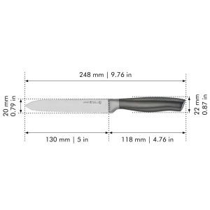 HENCKELS Utility Knives*5-Inch Utility Knife, Serrated Edge Graphite Grey