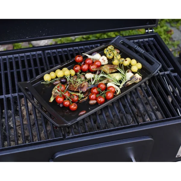 STAUB Specialty Cookware*18.25 Inch X 9.5-Inch, Double Burner Griddle / Plancha Black Matte