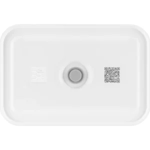ZWILLING Vaccum Lunch Boxes*L Flat Vacuum Lunch Box, Plastic, White-Grey