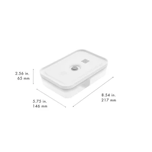 ZWILLING Vaccum Lunch Boxes*L Flat Vacuum Lunch Box, Plastic, Semitransparent-Grey