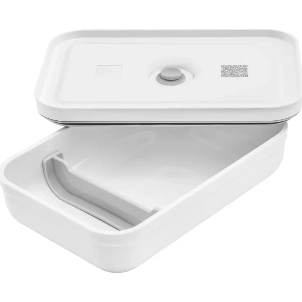 ZWILLING Vaccum Lunch Boxes*L Flat Vacuum Lunch Box, Plastic, White-Grey