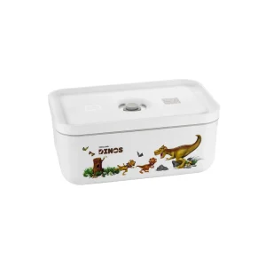 ZWILLING Vaccum Lunch Boxes*Large Dinos Vacuum Lunch Box, Plastic, White-Grey