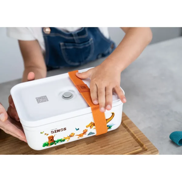 ZWILLING Vaccum Lunch Boxes*Large Dinos Vacuum Lunch Box, Plastic, White-Grey