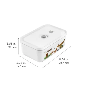 ZWILLING Vaccum Lunch Boxes*Large Dinos Vacuum Lunch Box, Plastic, White-Grey