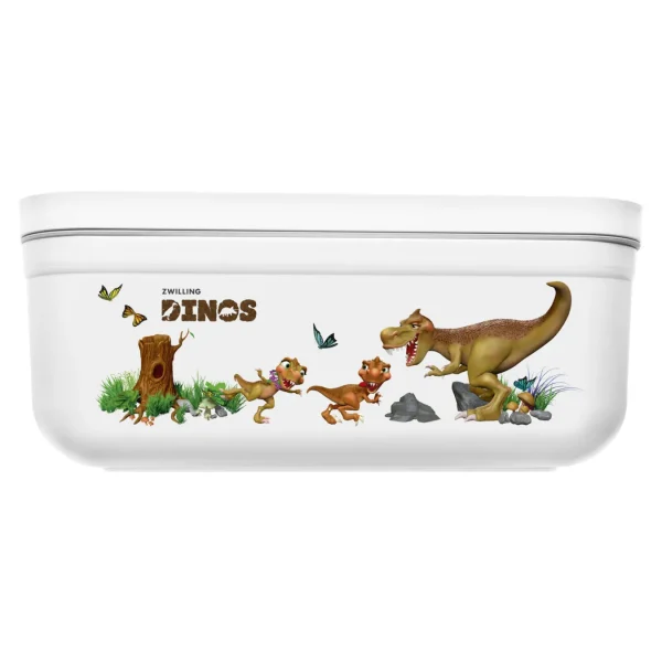 ZWILLING Vaccum Lunch Boxes*Large Dinos Vacuum Lunch Box, Plastic, White-Grey