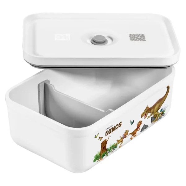 ZWILLING Vaccum Lunch Boxes*Large Dinos Vacuum Lunch Box, Plastic, White-Grey