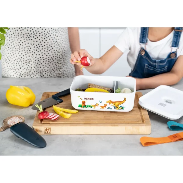 ZWILLING Vaccum Lunch Boxes*Large Dinos Vacuum Lunch Box, Plastic, White-Grey