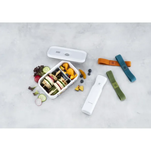 ZWILLING Vaccum Lunch Boxes*Medium Dinos Vacuum Lunch Box, Plastic, White-Grey