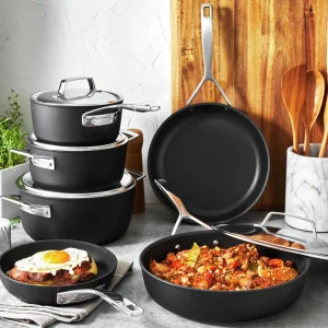 DEMEYERE Cookware Sets*10-Pc, Aluminum Nonstick Cookware Set Silver-Black