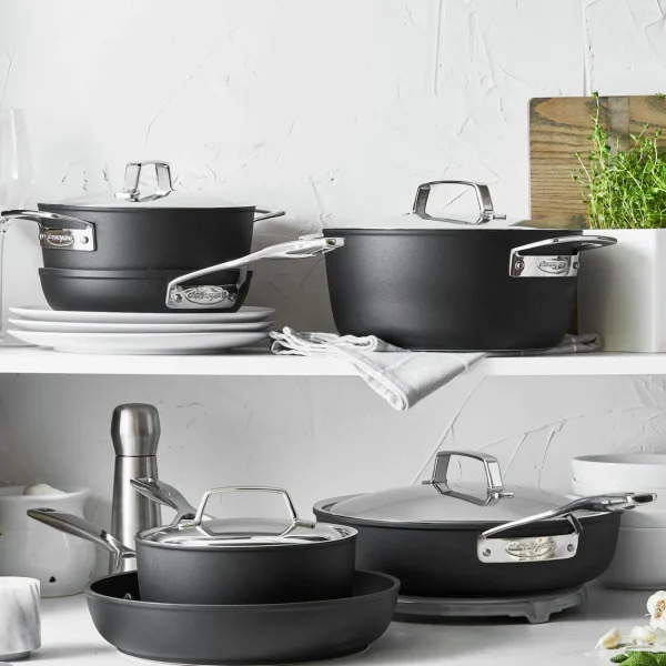 DEMEYERE Cookware Sets*10-Pc, Aluminum Nonstick Cookware Set Silver-Black