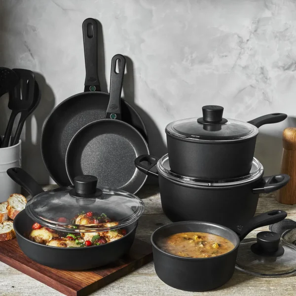 Ballarini Cookware Sets*10-Pc, Aluminum Nonstick Cookware Set Black Matte