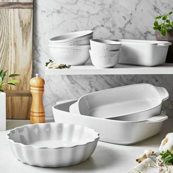 HENCKELS Cake Pans*8-Pc, Bakeware Set, White