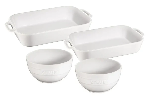 STAUB Bowls*4-Pc, Baking And Bowl Set, White