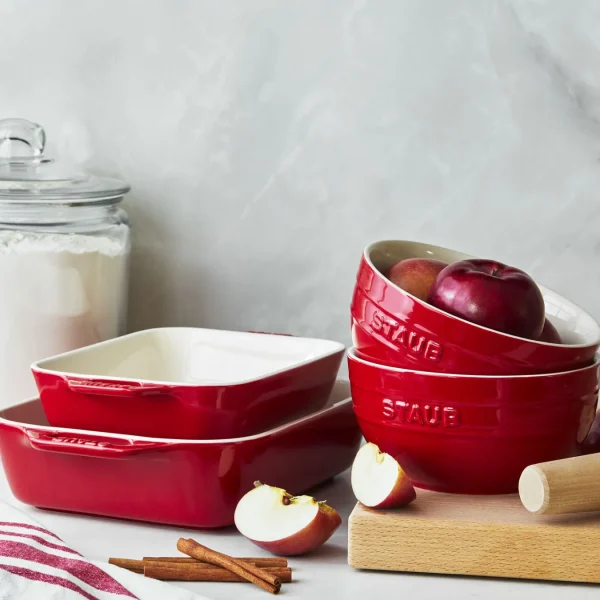 STAUB Bowls*4-Pc, Baking And Bowl Set, Cherry