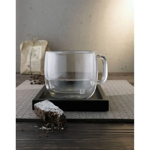 ZWILLING Mugs*2-Pc, Cappuccino Glass Mug Set Transparent