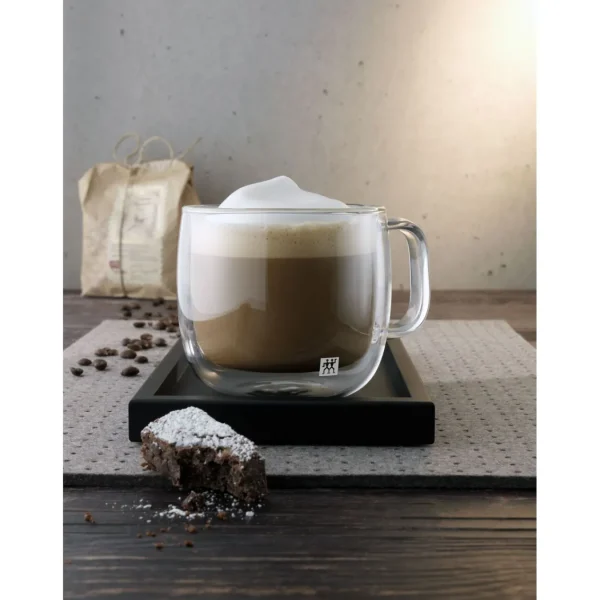 ZWILLING Mugs*2-Pc, Cappuccino Glass Mug Set Transparent