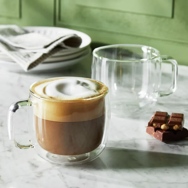 ZWILLING Mugs*2-Pc, Cappuccino Glass Mug Set Transparent