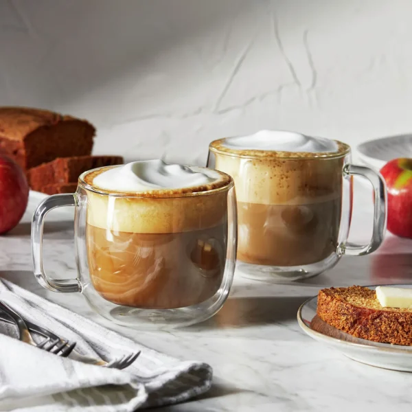 ZWILLING Mugs*2-Pc, Cappuccino Glass Mug Set Transparent