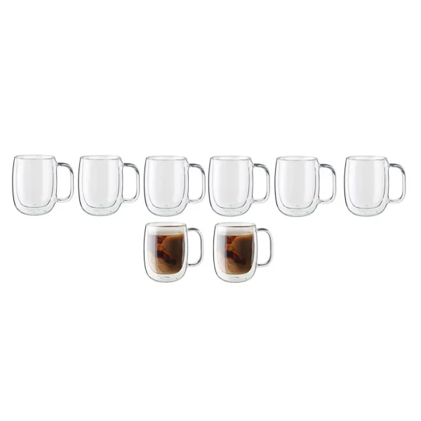 ZWILLING Mugs*8-Pc  Coffee Glass Mug Set Transparent